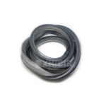 Coiled black rubber tubing